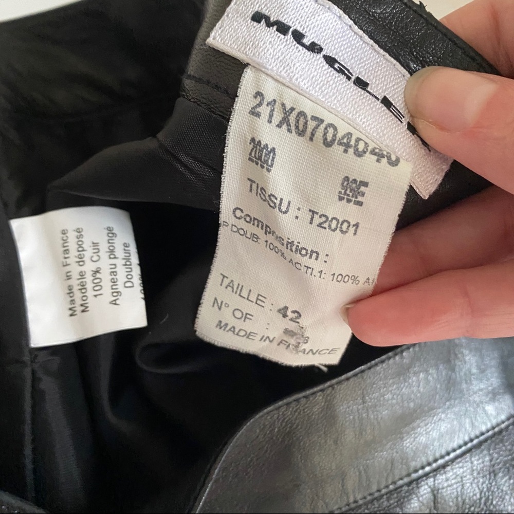 Thierry Mugler 8 Vintage 90s Leather Pencil Skirt - Picture 5 of 16